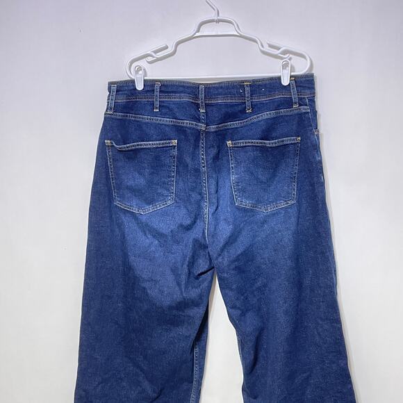 Boden Denim Wide Leg Jeans Womens 16 Raw Frayed Hem Faded Pockets Hi Rise - Picture 6 of 9